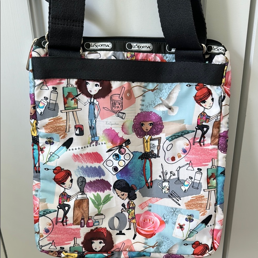 Lesportsac Black Crossbody / shoulder Bag with Multi-Compartment Design - Picture 2 of 7